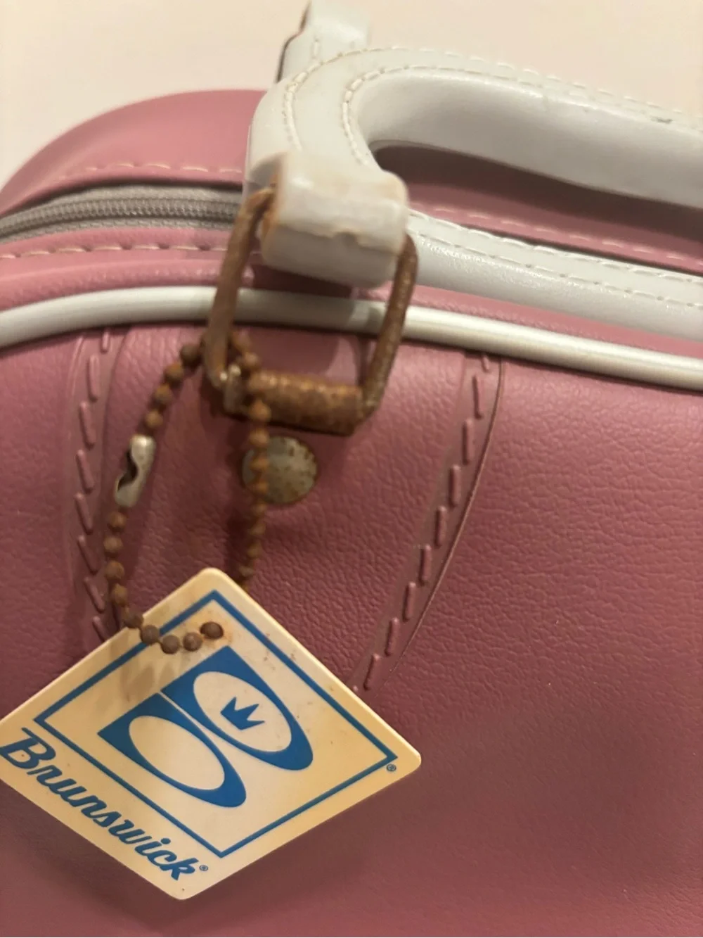 Vintage Brunswick Travel/Bowling Bag with Cream Trim rockabilly purse